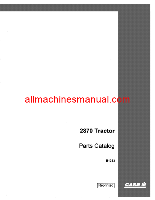 Case IH 2870 Tractor Pdf Parts Manual B1333