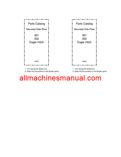 Download Case IH 301, 302, 302 MTEA Tractor Parts Manual A548