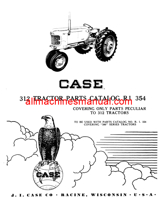 Download Case IH 312 Tractor Parts Manual RI354