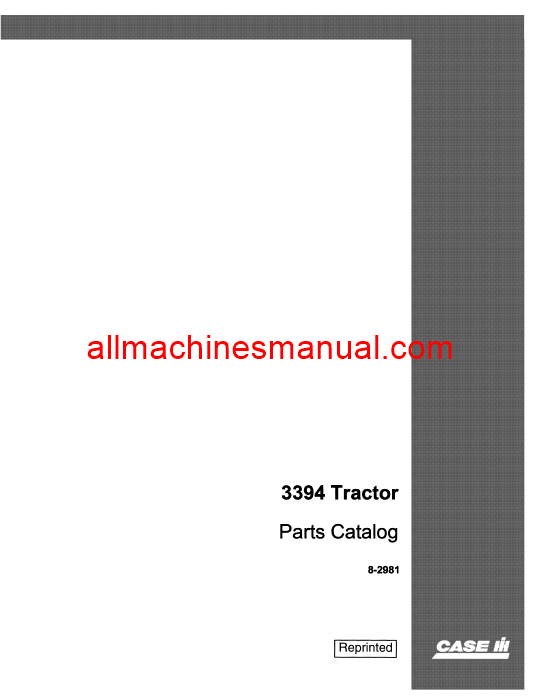 Case IH 3394 Tractor Pdf Parts Manual 8-2981