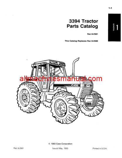 Case IH 3394 Tractor Pdf Parts Manual 8-2981