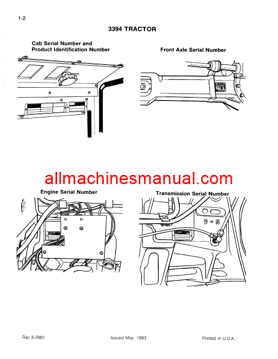 Case IH 3394 Tractor Pdf Parts Manual 8-2981