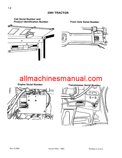 Case IH 3394 Tractor Pdf Parts Manual 8-2981