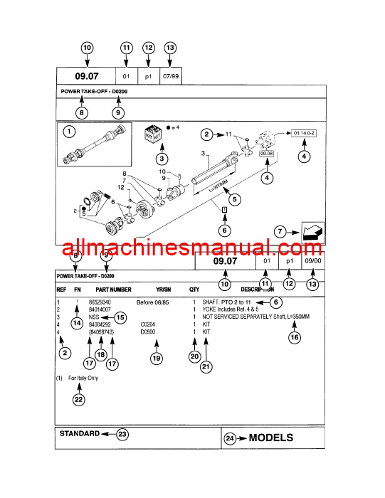 Download Case IH 340A, 340B, 445A, 450, 540, 545 Tractor Parts Manual 87036356