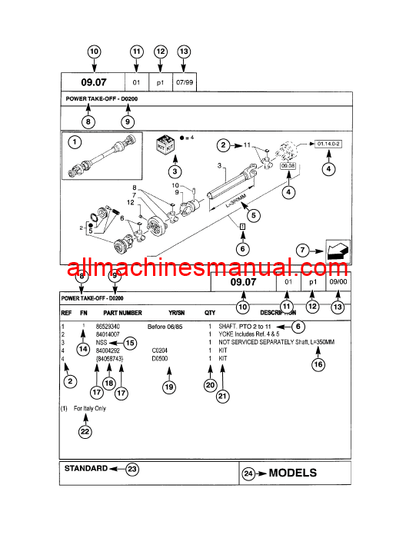 Download Case IH 340A, 340B, 445A, 450, 540, 545 Tractor Parts Manual 87036356