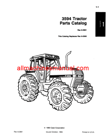 Case IH 3594 Tractor Pdf Parts Manual 8-2991