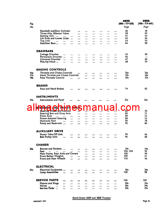 Case IH 3800, 4600 Selectamatic Gas Tractor Pdf Parts Manual TP-653