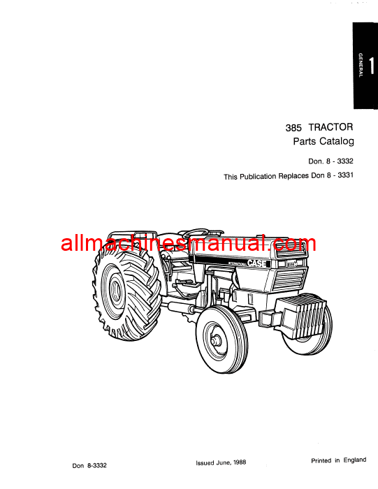 Download Case IH 385 Tractor Parts Manual 8-3332