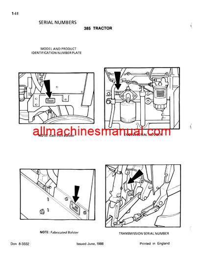 Download Case IH 385 Tractor Parts Manual 8-3332