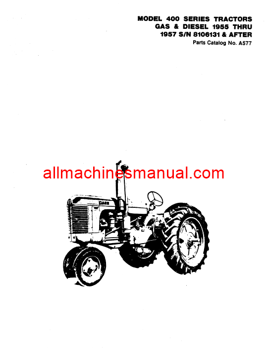 Download Case IH 400 Series Tractor Parts Manual A577