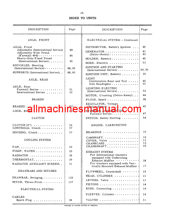 Download Case IH 404, 2404 Tractor Parts Manual TC-86