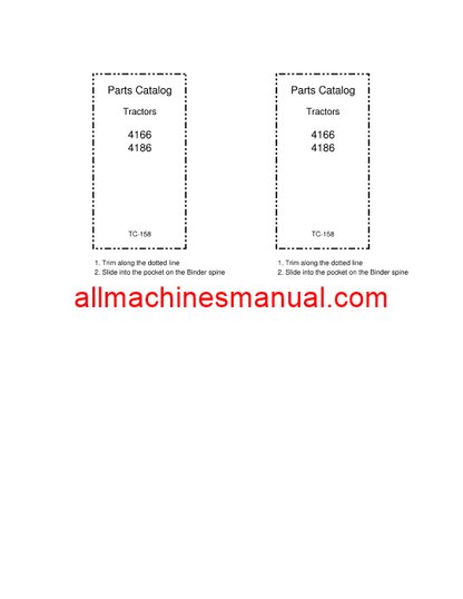 Case IH 4166, 4186 Tractor Pdf Parts Manual TC-158