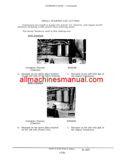 Case IH 4166, 4186 Tractor Pdf Parts Manual TC-158