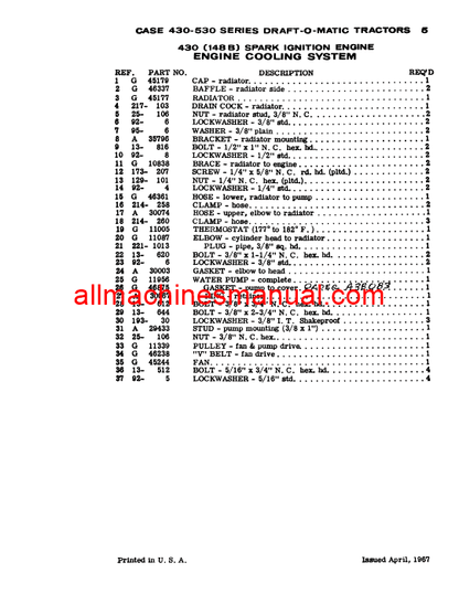 Download Case IH 430 & 530 Tractor Parts Manual A944-R2