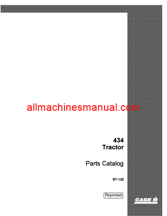 Download Case IH 434 Tractor Parts Manual BT-12E