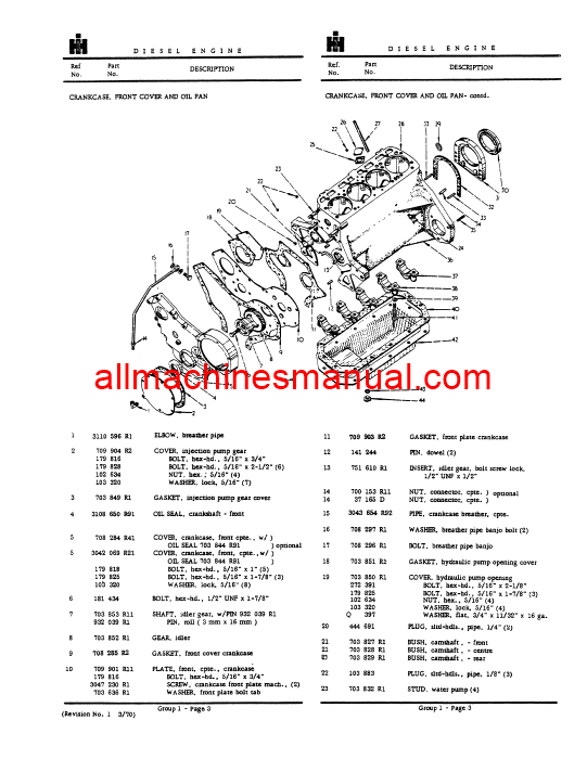 Download Case IH 434 Tractor Parts Manual BT-12E