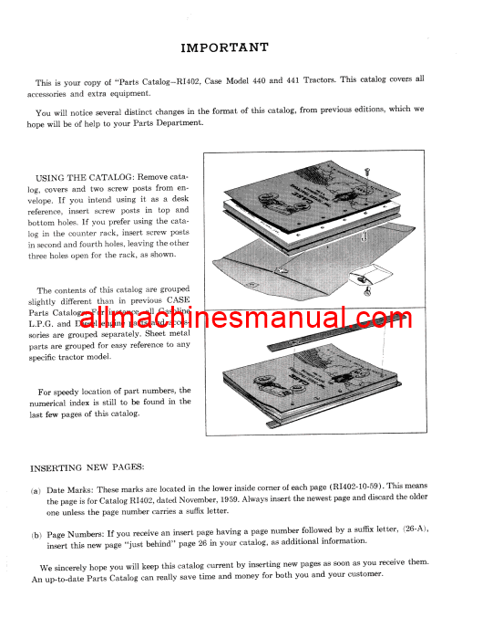 Download Case IH 440-441 Tractor Parts Manual RI 402