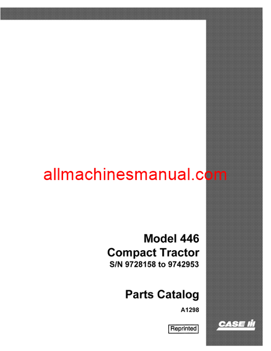 Download Case IH 446 Compact Tractor Parts Manual A1298