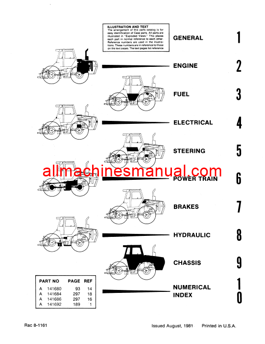 Case IH 4490 Tractor Pdf Parts Manual 8-1161R1