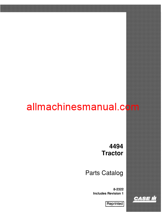 Case IH 4494 Tractor Pdf Parts Manual 8-2322