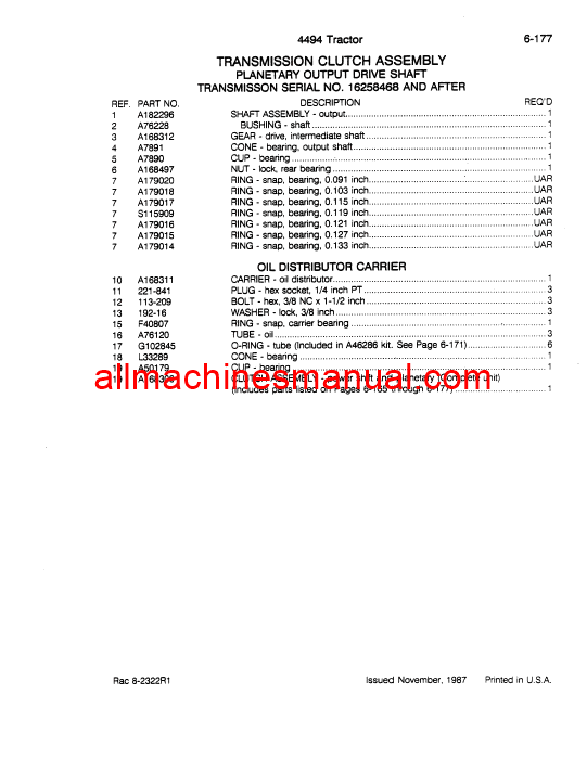 Case IH 4494 Tractor Pdf Parts Manual 8-2322