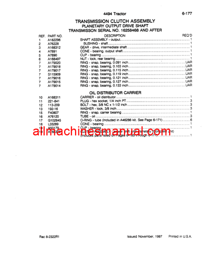 Case IH 4494 Tractor Pdf Parts Manual 8-2322