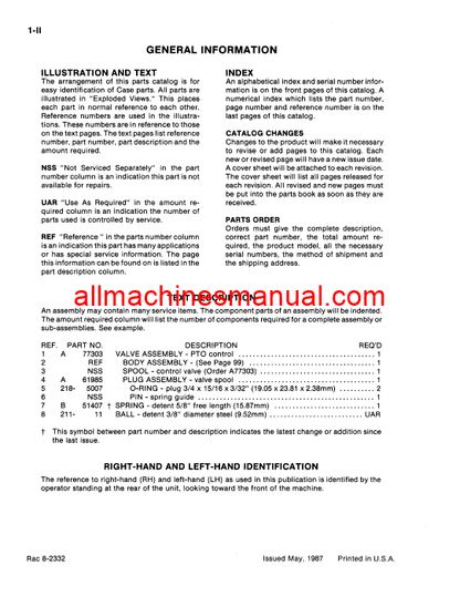 Case IH 4694 Tractor Pdf Parts Manual 8-2332