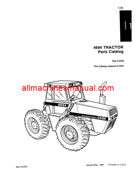 Case IH 4694 Tractor Pdf Parts Manual 8-2332