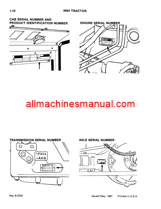 Case IH 4694 Tractor Pdf Parts Manual 8-2332