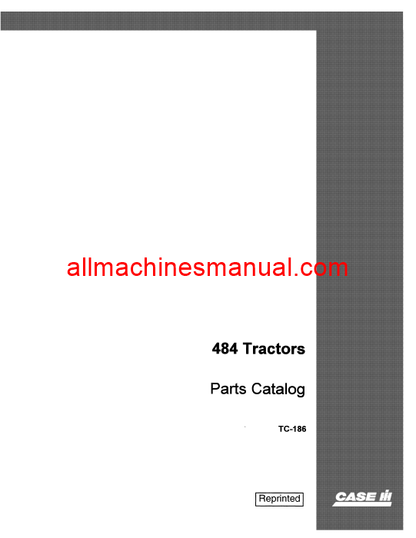 Case IH 484 Tractor Parts Manual TC-186