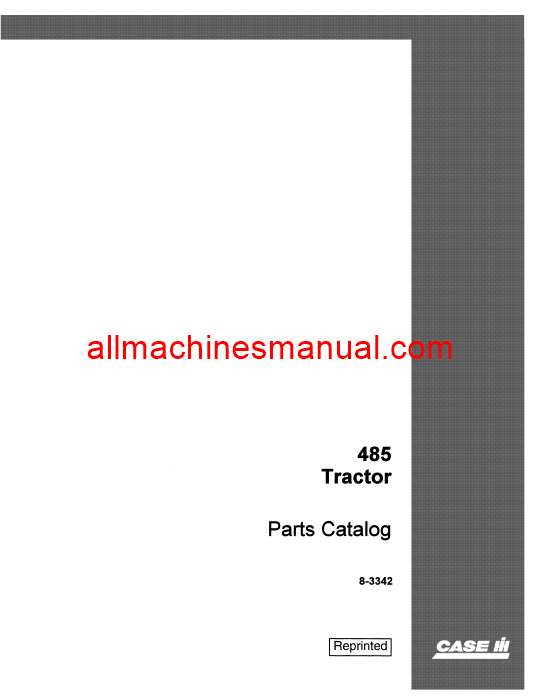 Case IH 485 Tractor Parts Manual 8-3342