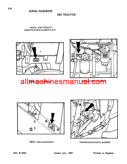 Download Case IH 485 Tractor Parts Manual 8-3342