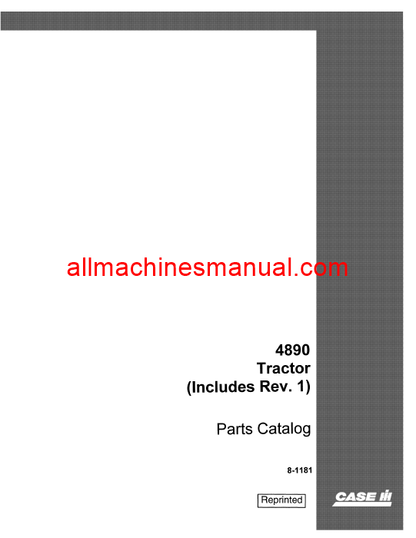 Case IH 4890 Tractor Pdf Parts Manual 8-1181