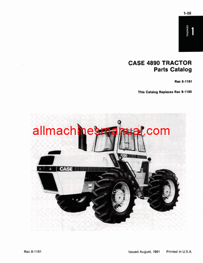 Case IH 4890 Tractor Pdf Parts Manual 8-1181