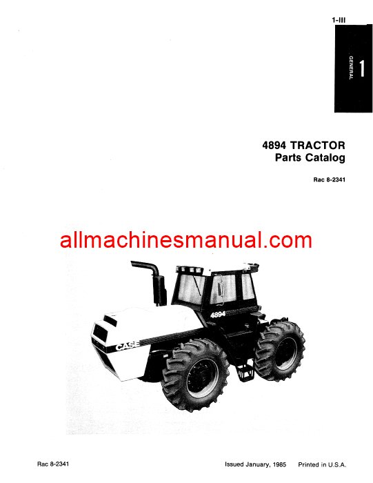 Case IH 4894 Tractor Pdf Parts Manual 8-2341