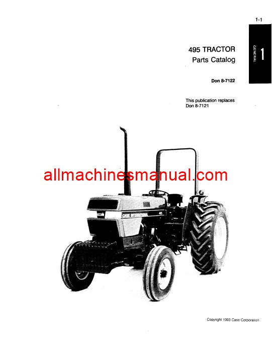 Download Case IH 495 Tractor Parts Manual 8-7122