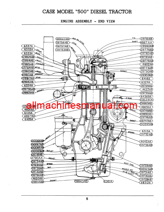 Download Case IH 500 Diesel Tractor Parts Manual A540