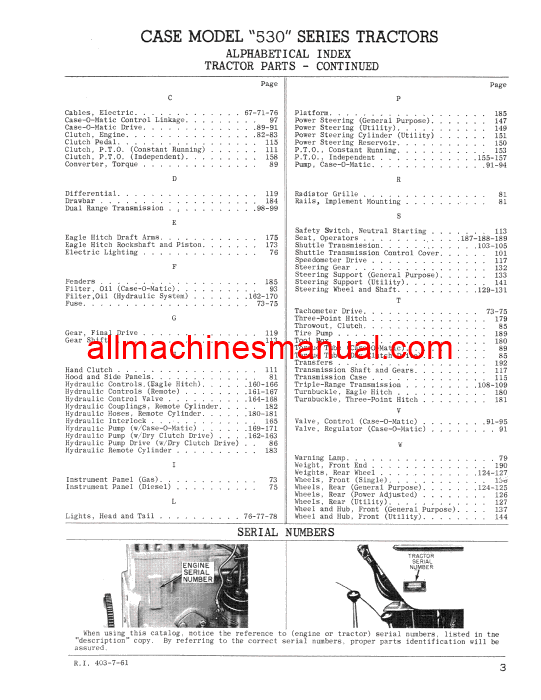 Download Case IH 530 Series Gas and Diesel Tractor Parts Manual RIA403