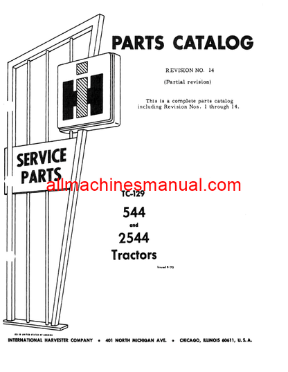 Download Case IH 544, 2544 Tractor Parts Manual TC-129