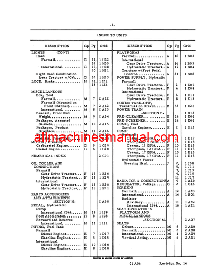 Download Case IH 544, 2544 Tractor Parts Manual TC-129