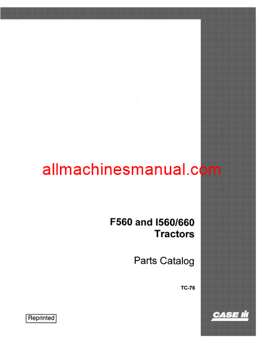 Download Case IH 560, 560, 660 International Tractor Parts Manual TC-76