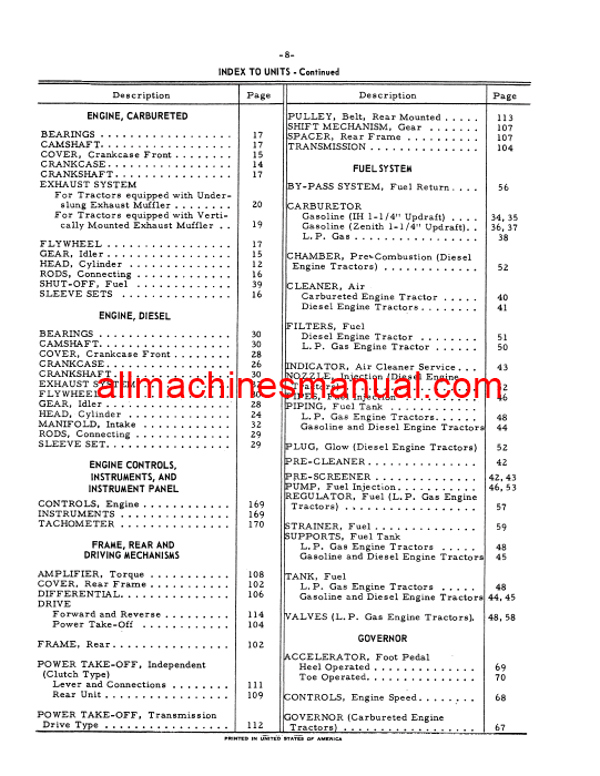 Download Case IH 606, 2606 Tractor Parts Manual TC-89