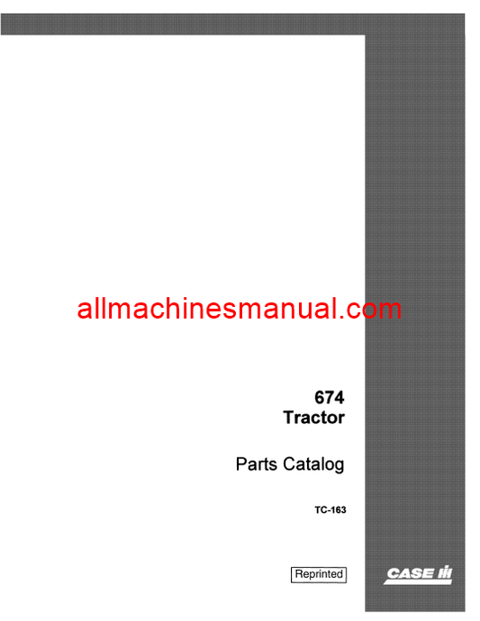 Download Case IH 674 Tractor Parts Manual TC-163