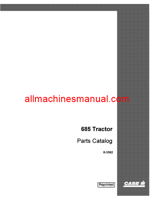 Download Case IH 685 Tractor Parts Manual 8-3362