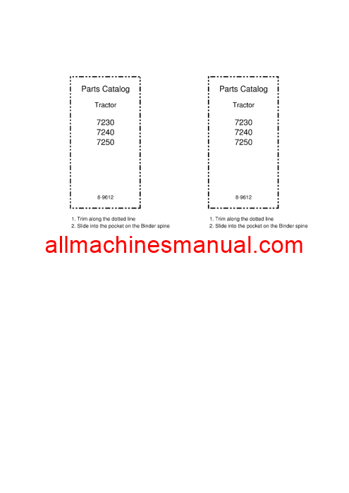 Case IH 7230, 7240, 7250 Magnum Tractor Pdf Parts Manual 8-9612