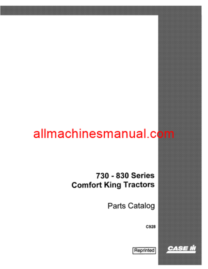 Download Case IH 730, 830 Comfort King Tractor Parts Manual C928