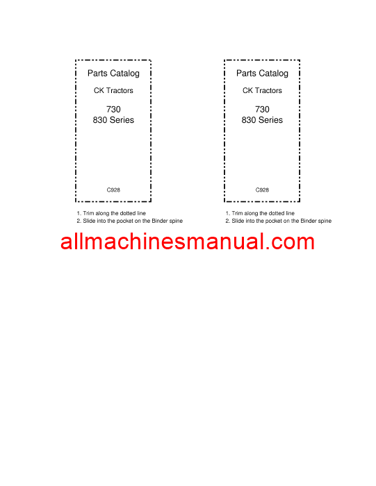 Download Case IH 730, 830 Comfort King Tractor Parts Manual C928