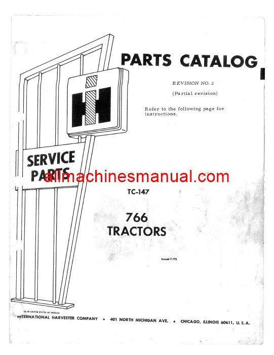 Download Case IH 766 Tractor Parts Manual TC-147