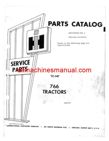 Download Case IH 766 Tractor Parts Manual TC-147