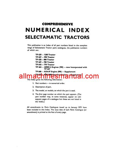 Download Case IH 770, 780, 990, 1200 Tractor Parts Manual TP664